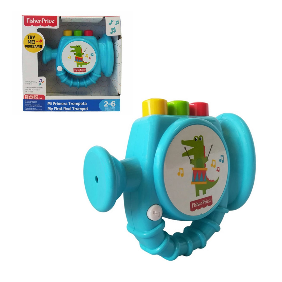 Trompeta Musical Fisher Price Categoría: Instrumentos musicales Tipo producto:  Juguetes musicales